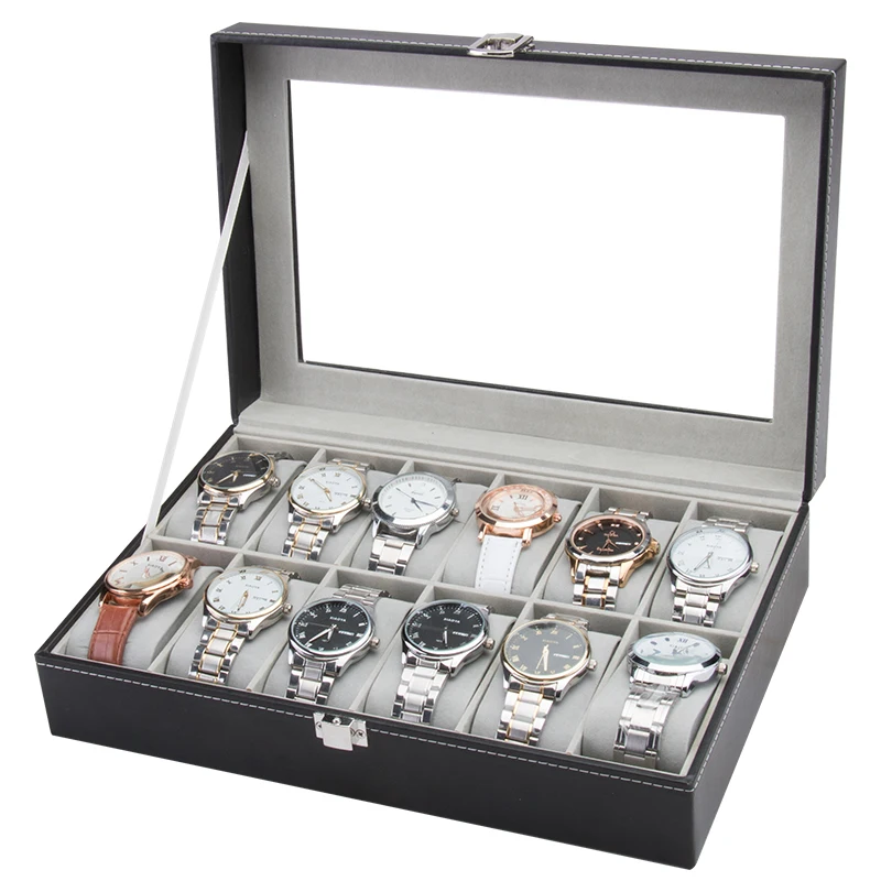 

12 Slots Oem Luxury Custom Watch Storage Display Box Ladies Watch Packaging Gift Box With Pillow