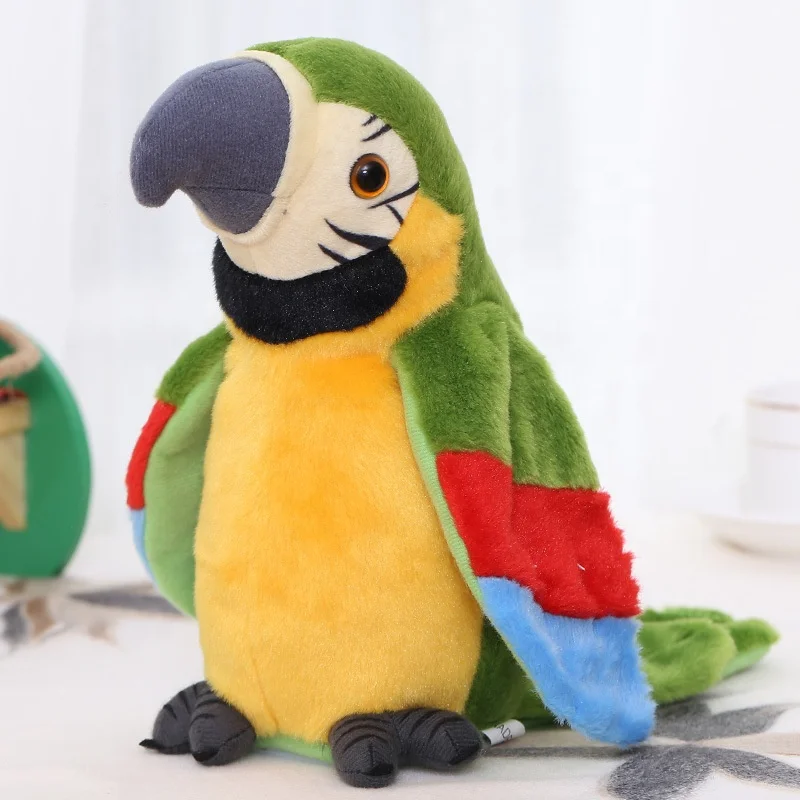 funny waving wings parrot electric plush toy talking stuffed animals repeat what you say