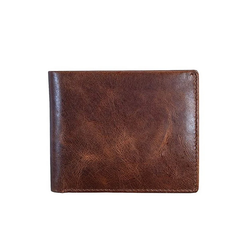 

Mens Rfid Blocking Bifold Wallets Soft Genuine Leather Brown