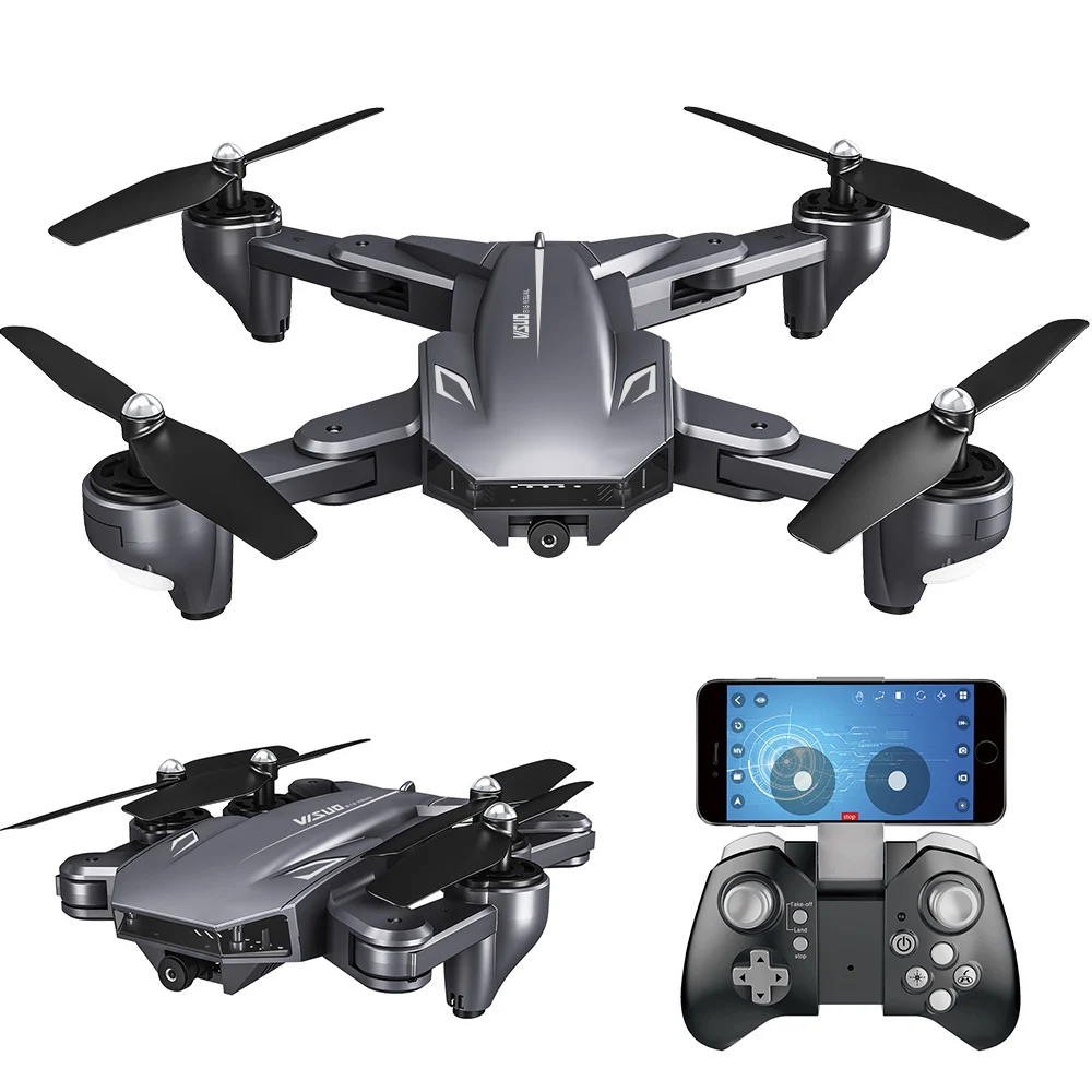 

2021 New Arrival Visuo XS816 Optical Flow Positioning Drone with 4K/1080P Dual Camera Wifi FPV Gesture Shooting Selfie Drone, Black