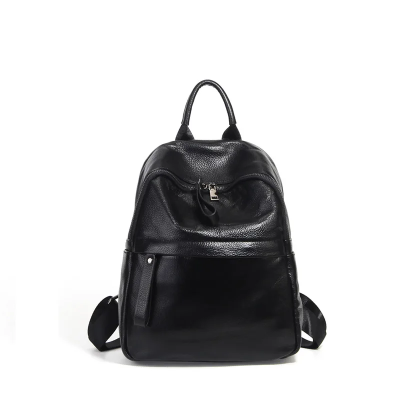 

Travel Bag Back Pack Genuine Leather Backpack Women 100% Pure Leather Bag Full Grain Leather Vintage Backpack Travel Bag, Black, wine red, deep blue