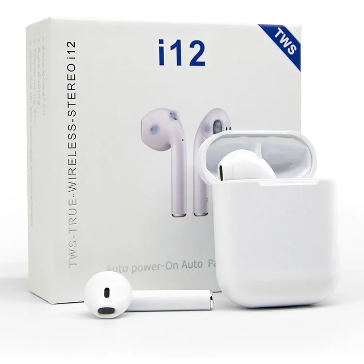 

audifonos-blue-tooth inalambricos air i12tws headset i12s colores earphones pods i12 tws earphon 5.0 wireless headphones earbuds, White