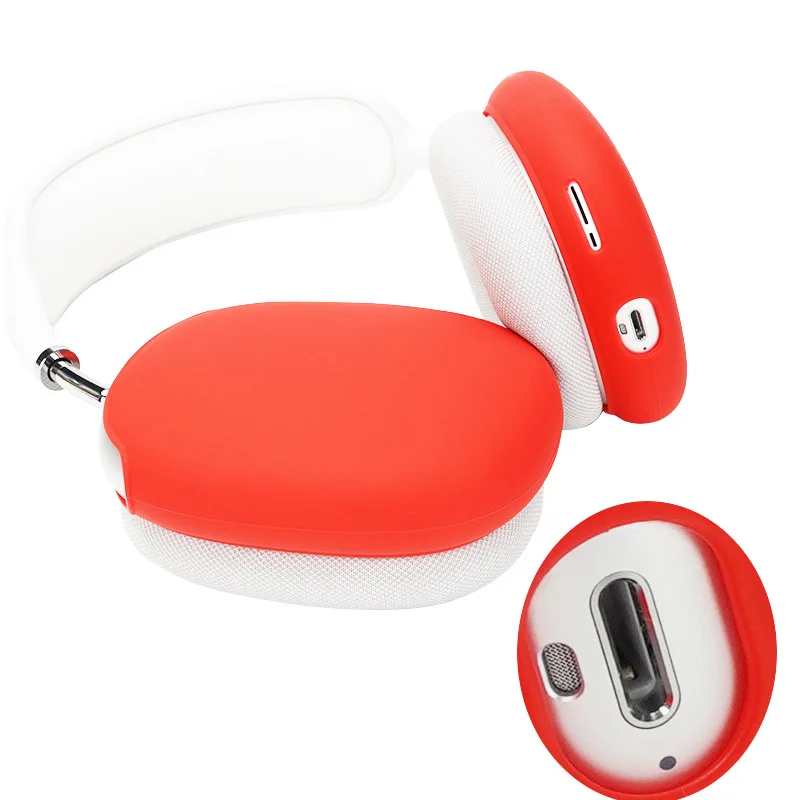 

Liquid Silicone Feel Casque Case For AirPod Max Headphone Earmuffs Anti-scratch For Apple Air Pod Max External Microphone