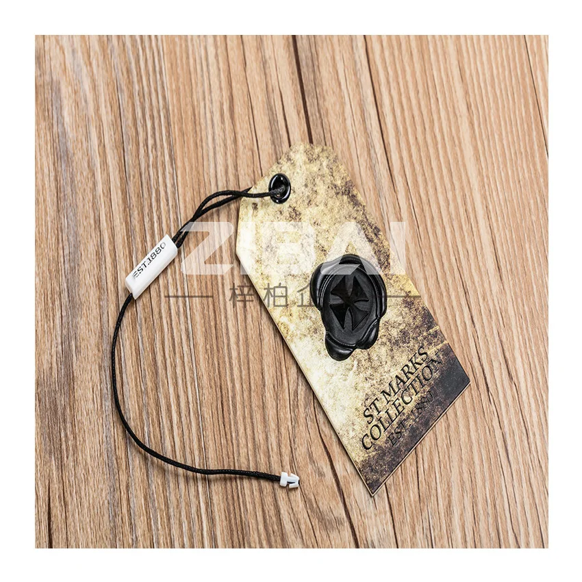 

custom embossed logo paper garment clothing hang tag for jeans, Custom color
