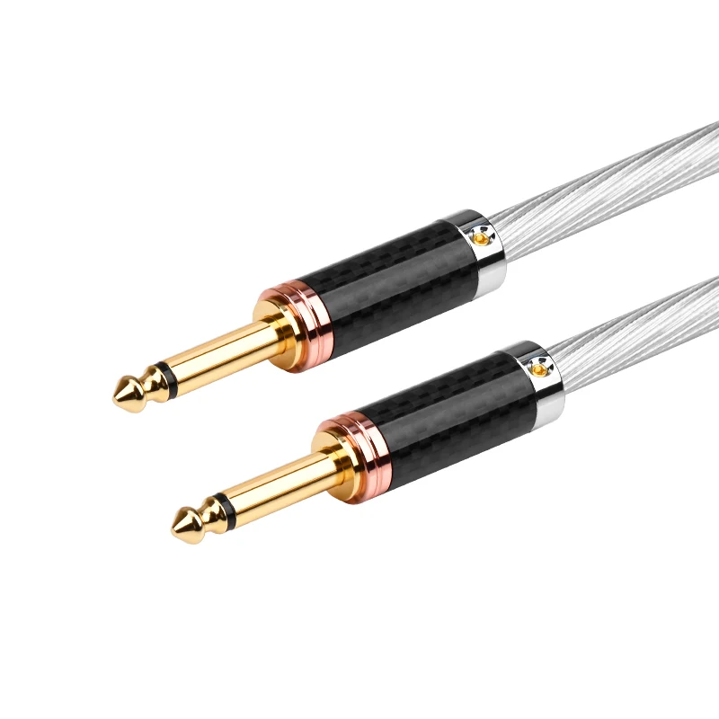 

HIFI OCC silver plated 6.5 TS pair recording guitar mixer 6.35mm audio cable for microphone