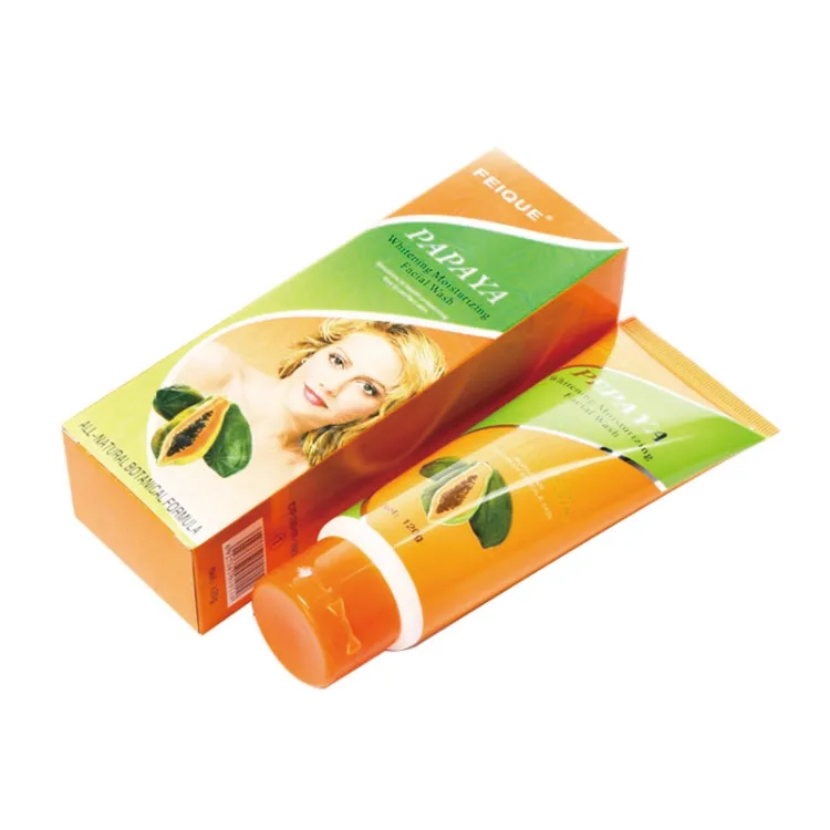 

Papaya Green Tea Extract Face Wash for All Skin Type Beauty Skin Anti Freckle Moisturizing Whitening Facial Foam Cleanser, Green orange