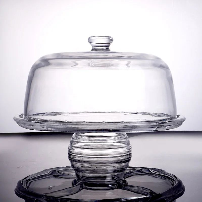 

Clear Glass Dome Cake Fruit Plate Serving Dish Food Tray Cake Tray Glass Fruit Tray Wedding Plates Plate Dish With Cover Lid