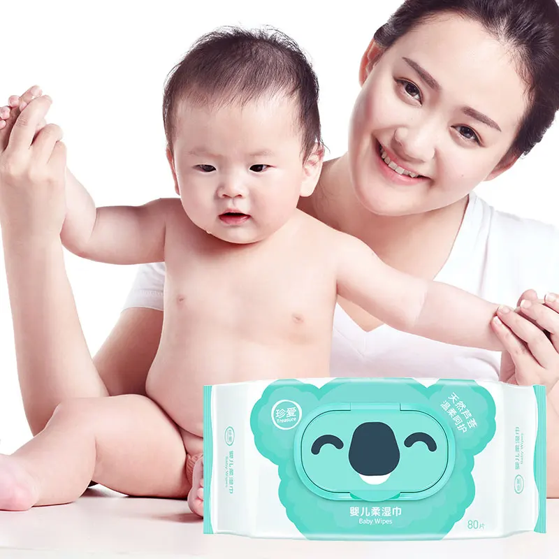 

15*18 cm Baby Wet Paper Household 80pcs Refreshing Towel Baby Care Butt Wipes, Blue