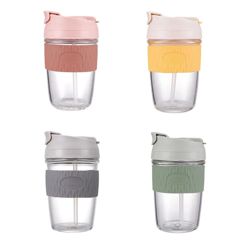 

Madou Brief Portable Glasses Adult Direct Drink Glass Mug With One Cover Two Use For Straw With Coffee Cup, 4 colors