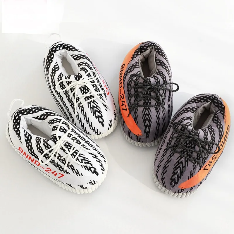 

2022 New fashion yeezy shoes plush unisex sneaker warm indoor slippers