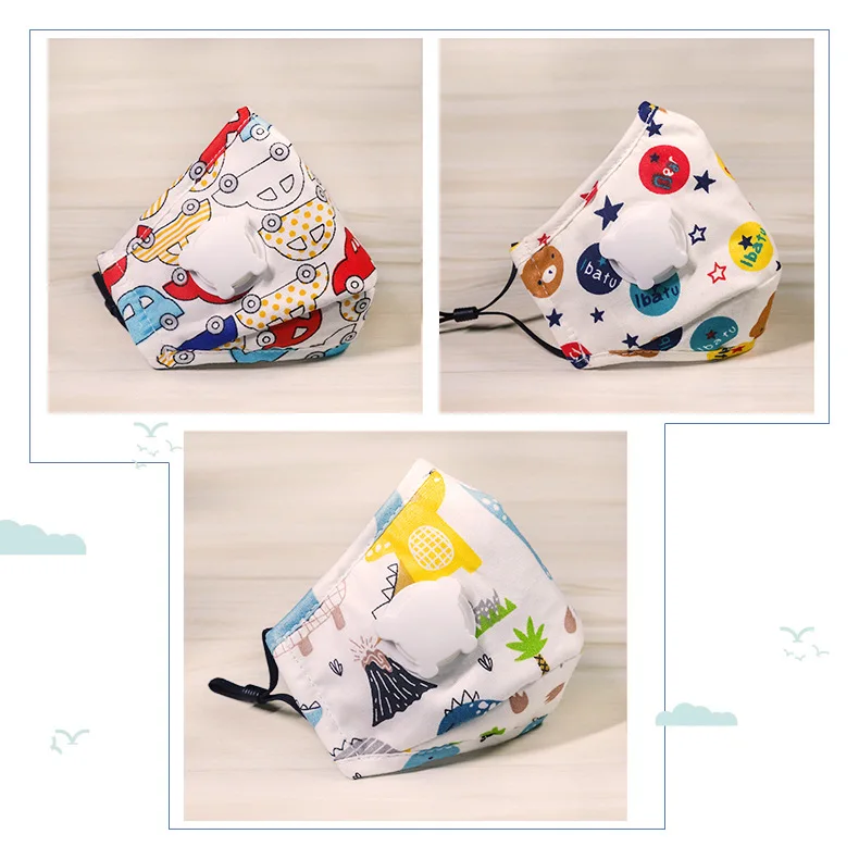 Wholesale 2 year export this experience with alibaba Cartoon Cotton material Valve Child kid children fashion mask