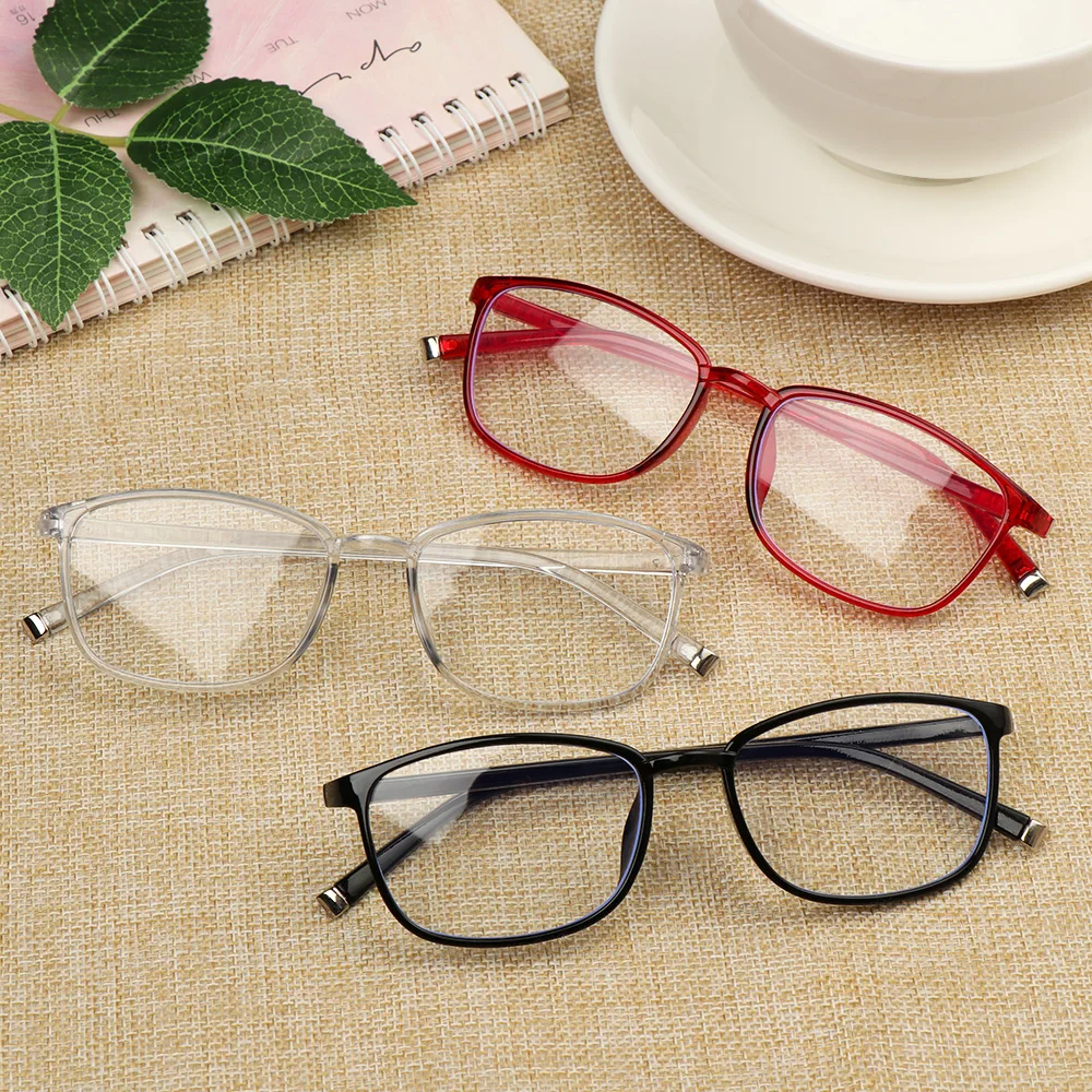 

1PC Anti Blue Rays Reading Glasses Ultralight PC Frame Eyeglasses Reduce Eye Strain Men Women Flat Mirror Eyewear +1.0~+4.0