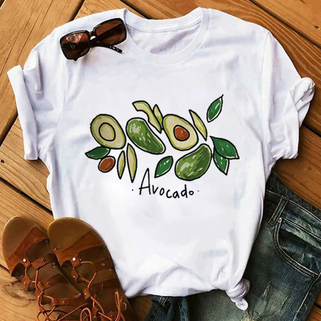

Avocado Print T Shirt Funny Women T Shirts Creative Graphy Tees harajuku