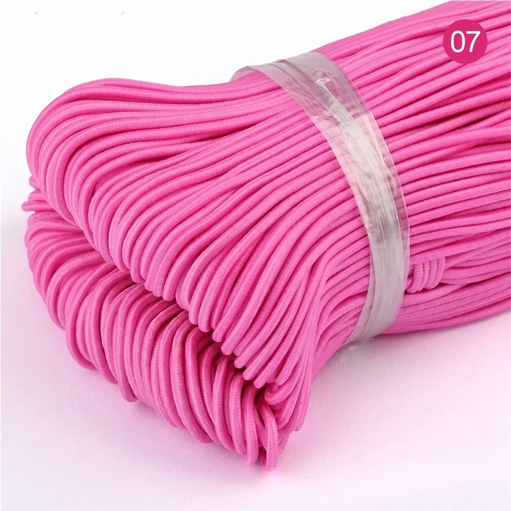 

5.5mm 3.2mm Pink Strong Stretch Elastic Rope Bungee Shock Cord For Shoelaces Drawstring Cord, 200 colors for in stock