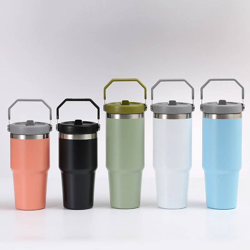 

M3 Hot sale 20Oz 30Oz Stainless Steel Metal Double Wall Beer Travel Metal Mug Insulated Coffee Tumbler With Handle Lid Straw