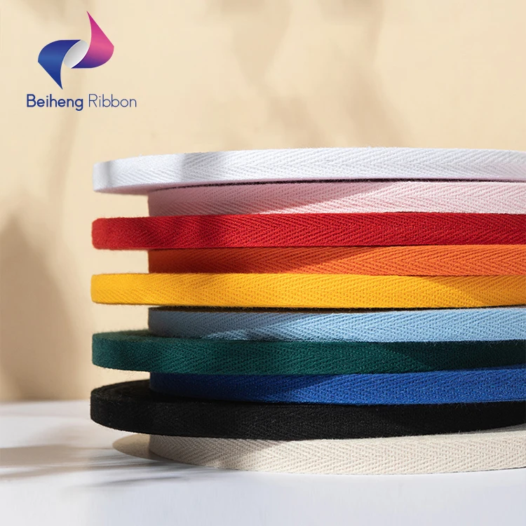 

Wholesale Multi Color Straps Cotton Tape Taffeta Rolls Packaging Webbing