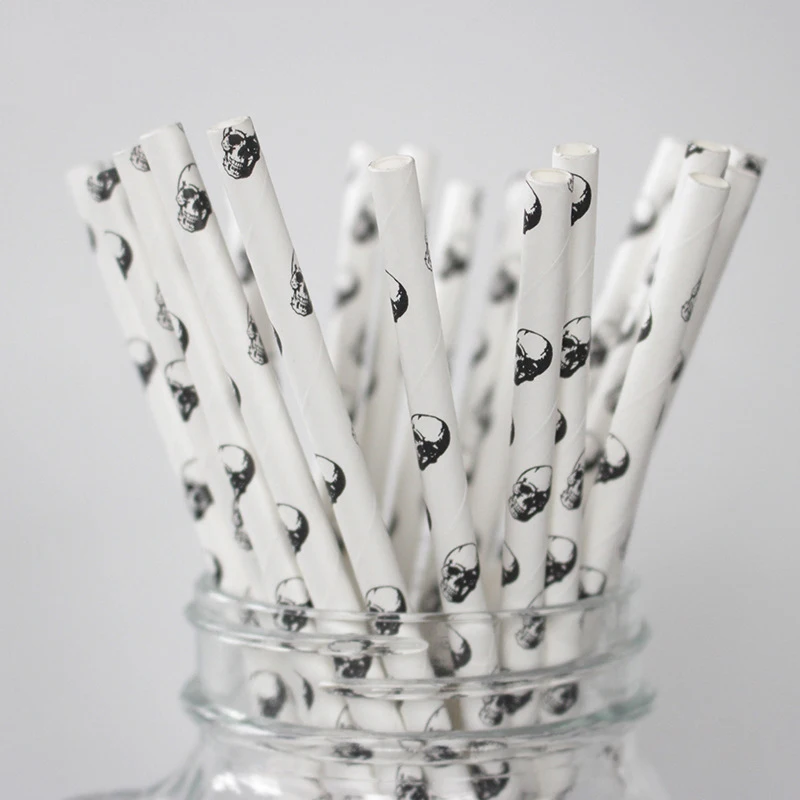 

Simple Customized Logo Eco-friendly Disposable Star Printed Colored Paper Drinking Straws Polka Dots