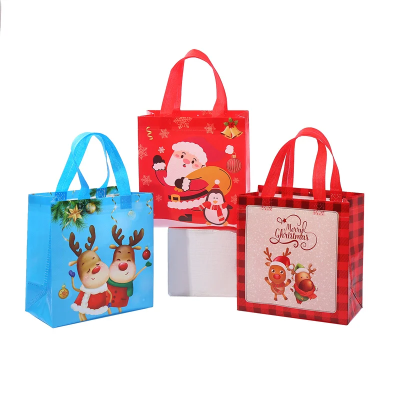 

Christmas Waterproof Pp Non Woven Shopping Tote Bags Non-Woven Christmas Gift Wrapping Bags Christmas Reusable Shopping Bags