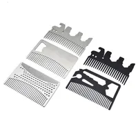 

Metal Hair Beard Comb with Bottle Opener Multi-purpose Credit Card Size Tool for Wallet and Pocket