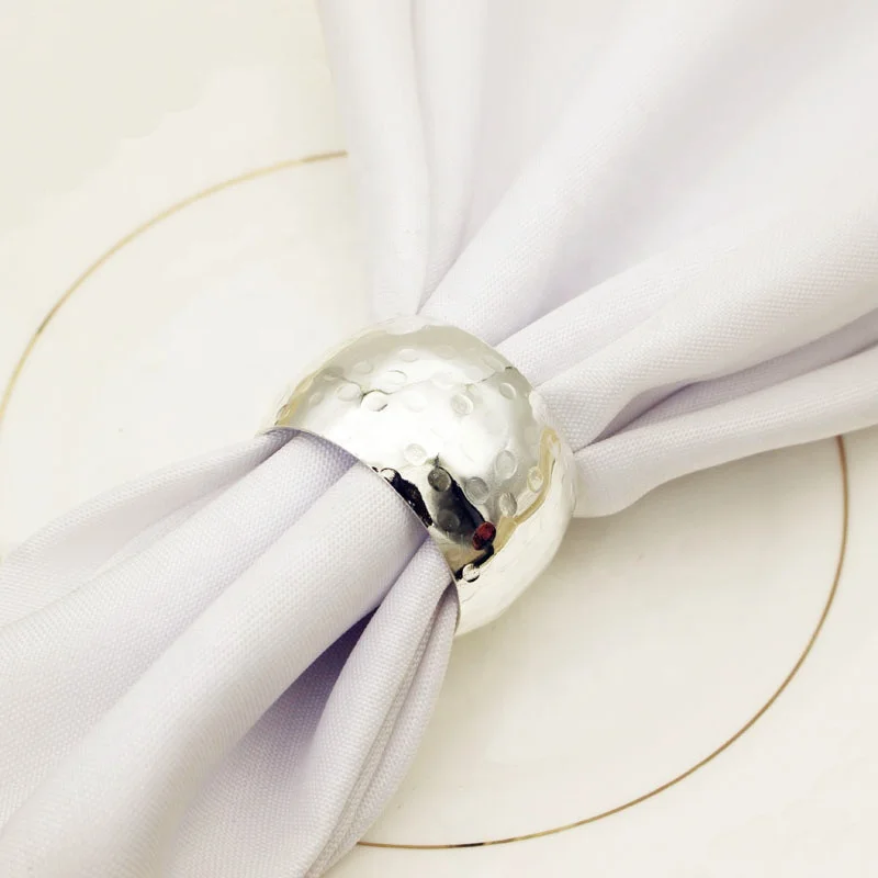 

Hangwei Napkin Rings Round Metal Serviette Napkin Holder for Wedding Party Dinner Table Decoration HWM73