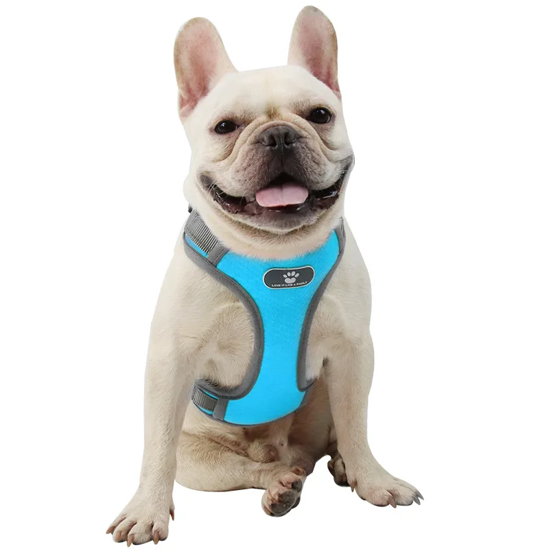 

Amazon hot sale strong durable adjustable breathable reflect dog collars harness for middle large dog harness vest