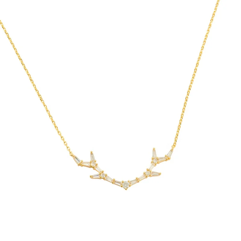 

2021 Holiday Gifts Deer Antler Necklace Cubic Zircon Christmas Pendant Necklaces Jewelry