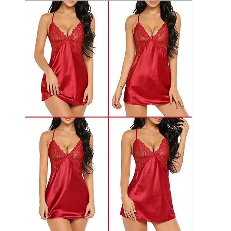 

Rose-team belle chemise pour homme see through teddy lingerie sexy mature woman linge, As picture shown sexy sleepwear