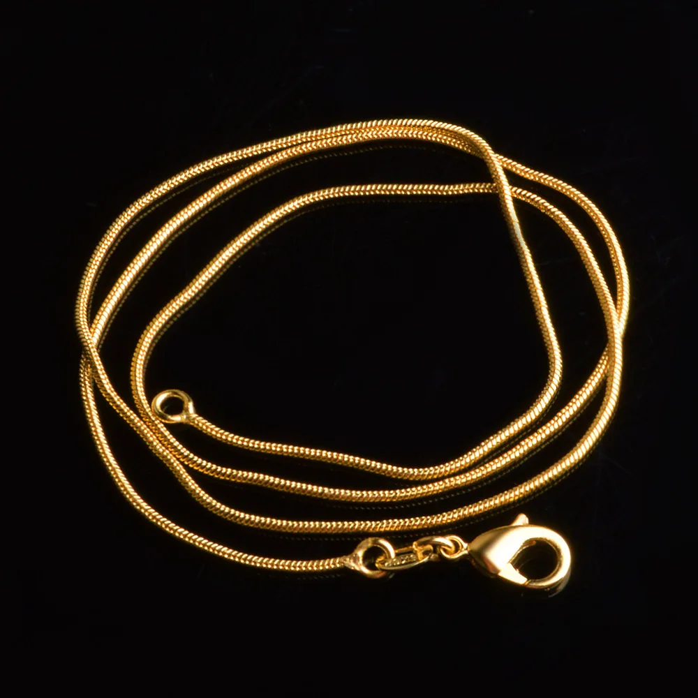 

18K snake chain pendant matching chain 1mm clavicle chain