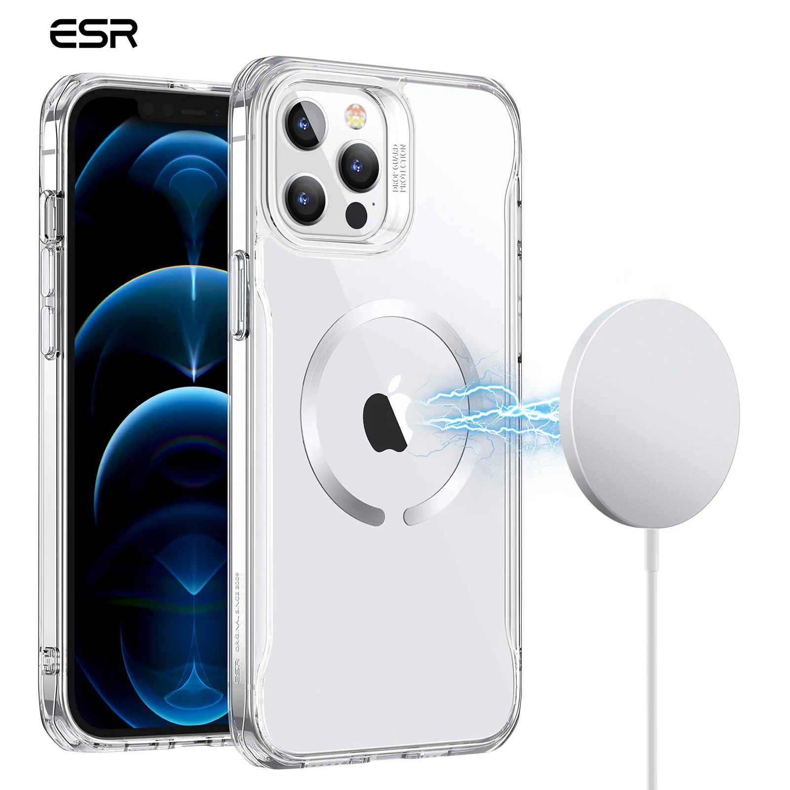 

ESR Amazon Hot Selling for iPhone 12 case hard PC Back Soft TPU Frame Magnet for iPhone Case with MagSafe