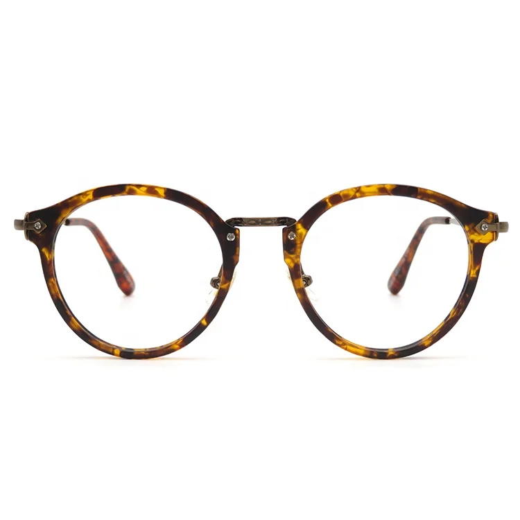 

New Stylish Design TR90 Round Optical Eyeglasses Frame Metal Temple Spectacles Frame, 3 colors or custom colors