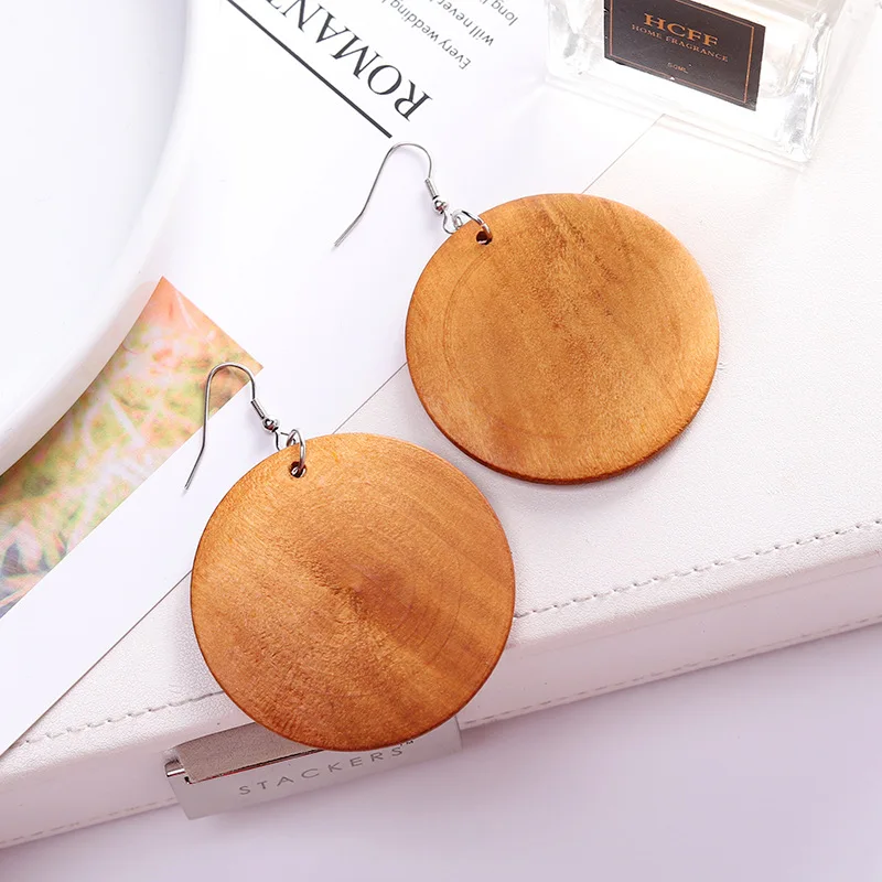 

Cheap New Custom Design african natural african wood earrings diy for women