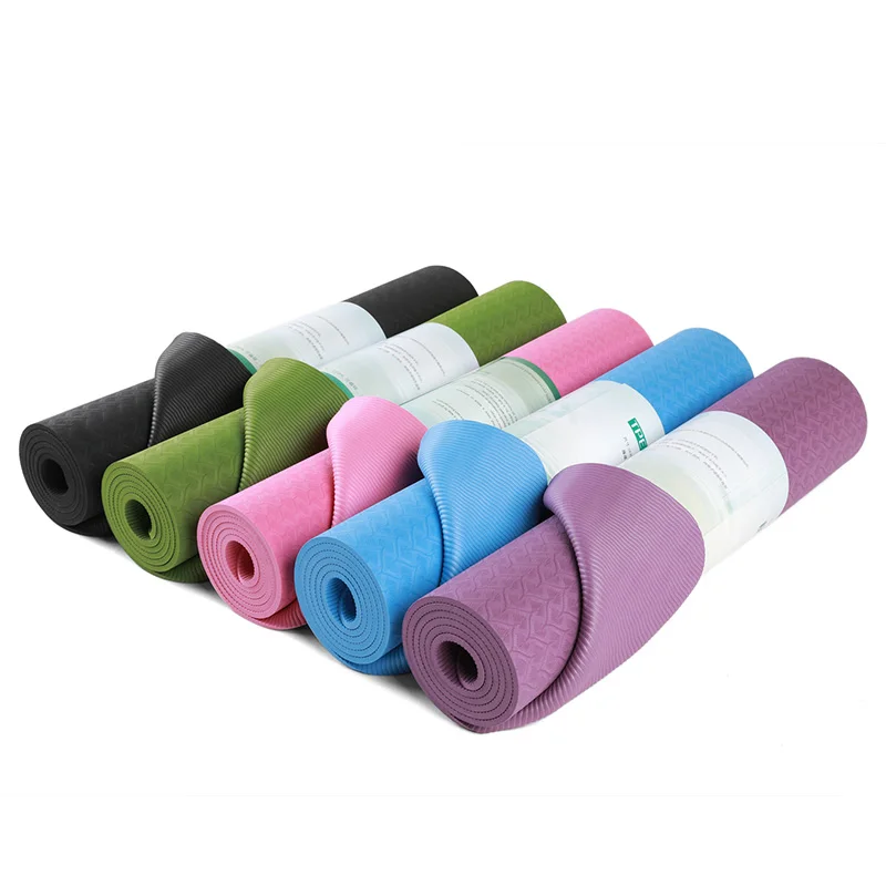 

Recycle High Quality Eco Friendly Meditation Non Slip Yoga Mat Tpe, Black/purple/pink/rose/green/blue