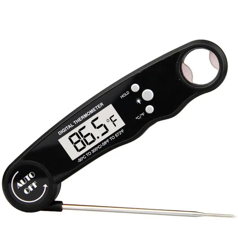 

CHRT Digital Kitchen Cooking Tools LED Folding Waterproof Food BBQ Meat Thermometer, Red, blue, white,black