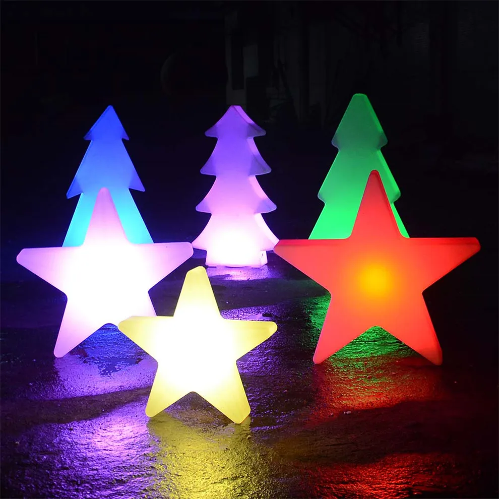holiday time christmas decorations/tree accessories snowflake led solar christmas light star half led moon light
