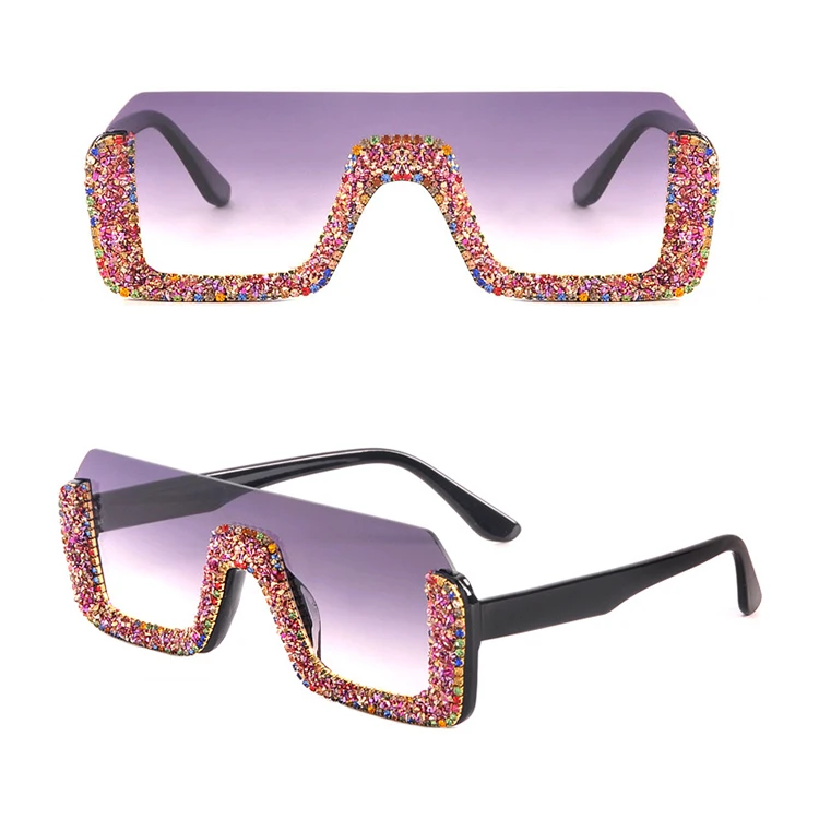

Luxury Glitter Bling Diamond Rhinestone Womne Sun Glasses Sunglasses UV400 Square Frame Shades Sunglasses, 6 colors to choose