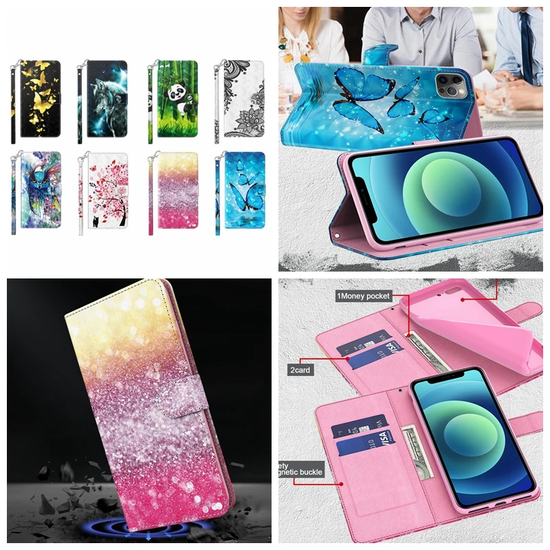 

3D Leather Wallet Case For Xiaomi POCO C3 X3 10T Lite Pro 10 Ultra Redmi Note 9 9a Folio Flip Cover, See the pic