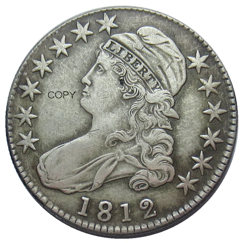 

USA 1812 Capped Bust Half Dollars Silver Plated Reproduction Decorative Commemorative Coins