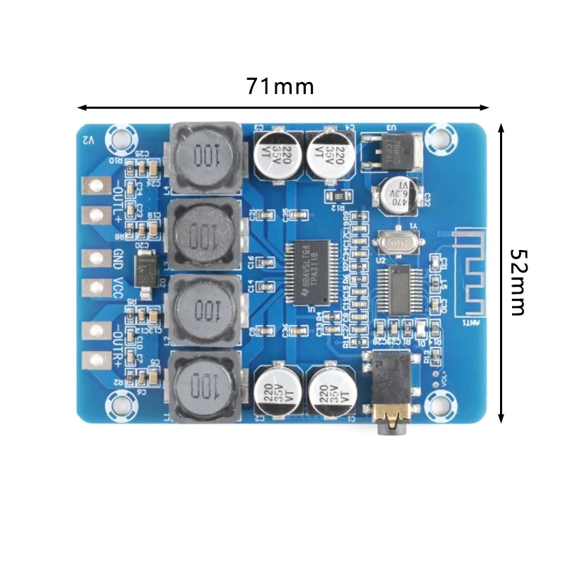 

2X45W Dual Channel Audio BT Digital Power Amplifier TPA3118D2 With AUX