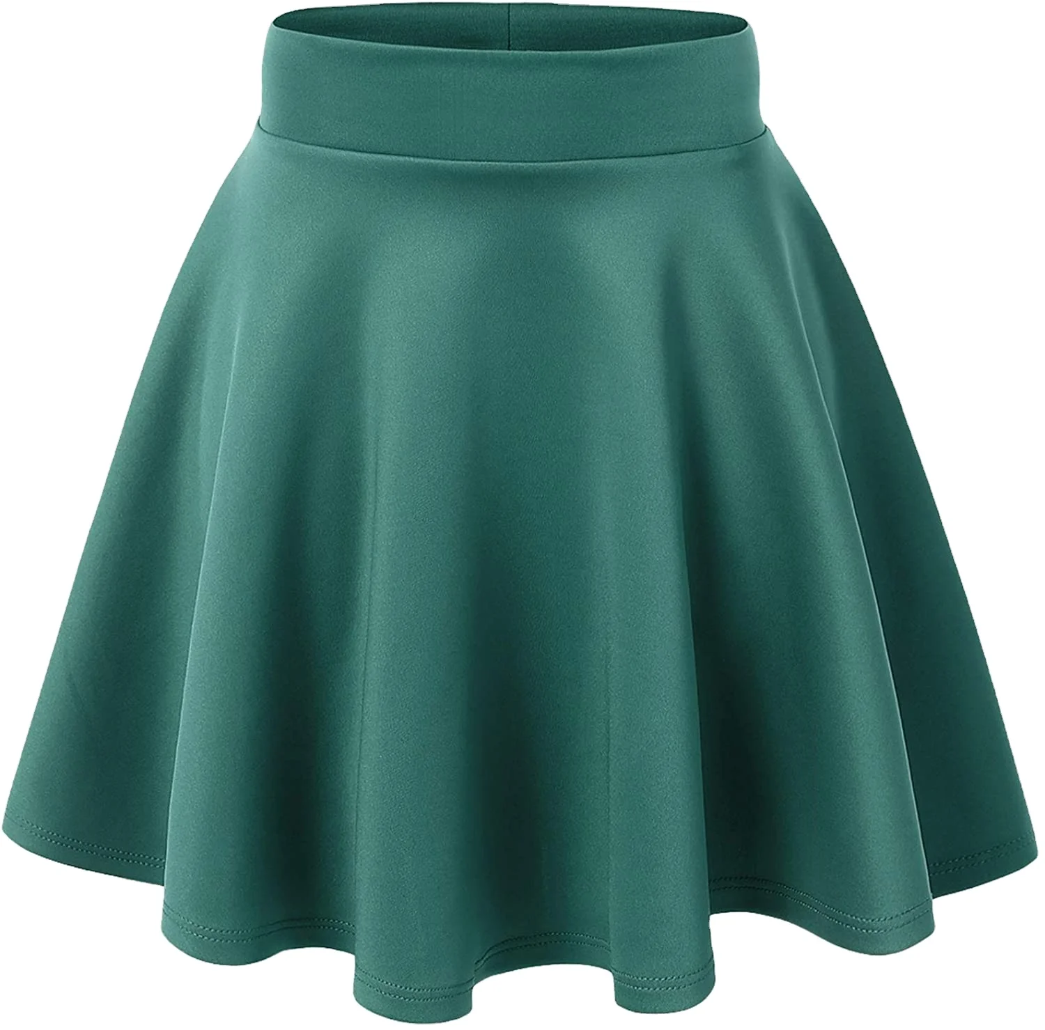 

Women's Basic Multi Functional Elastic Horn Casual Mini Skating Skirt XS-3XL Large Size High Waist Pleated Cotton Skirt