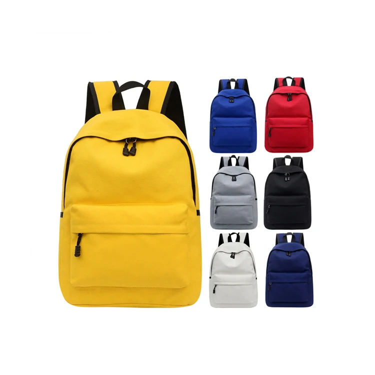 

YK13 New arrival pure color canvas light weight backpack school bag for girls boys custom back pack