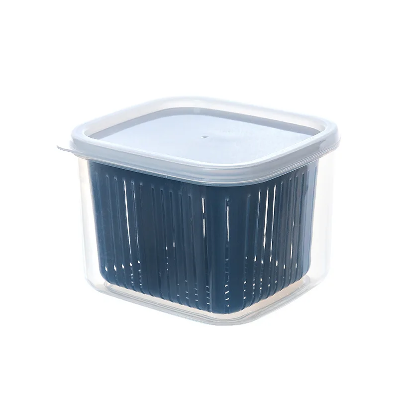 

HY compartment food storage box kitchen refrigerator food storage box fresh-keeping drain box