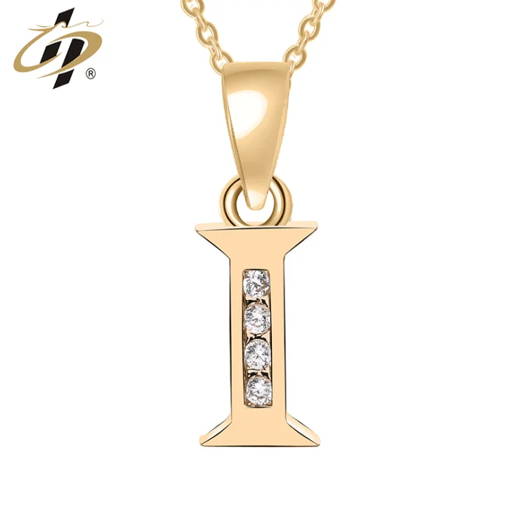 

Wholesale copper alloy metal charm necklace pendants gold with letter logo