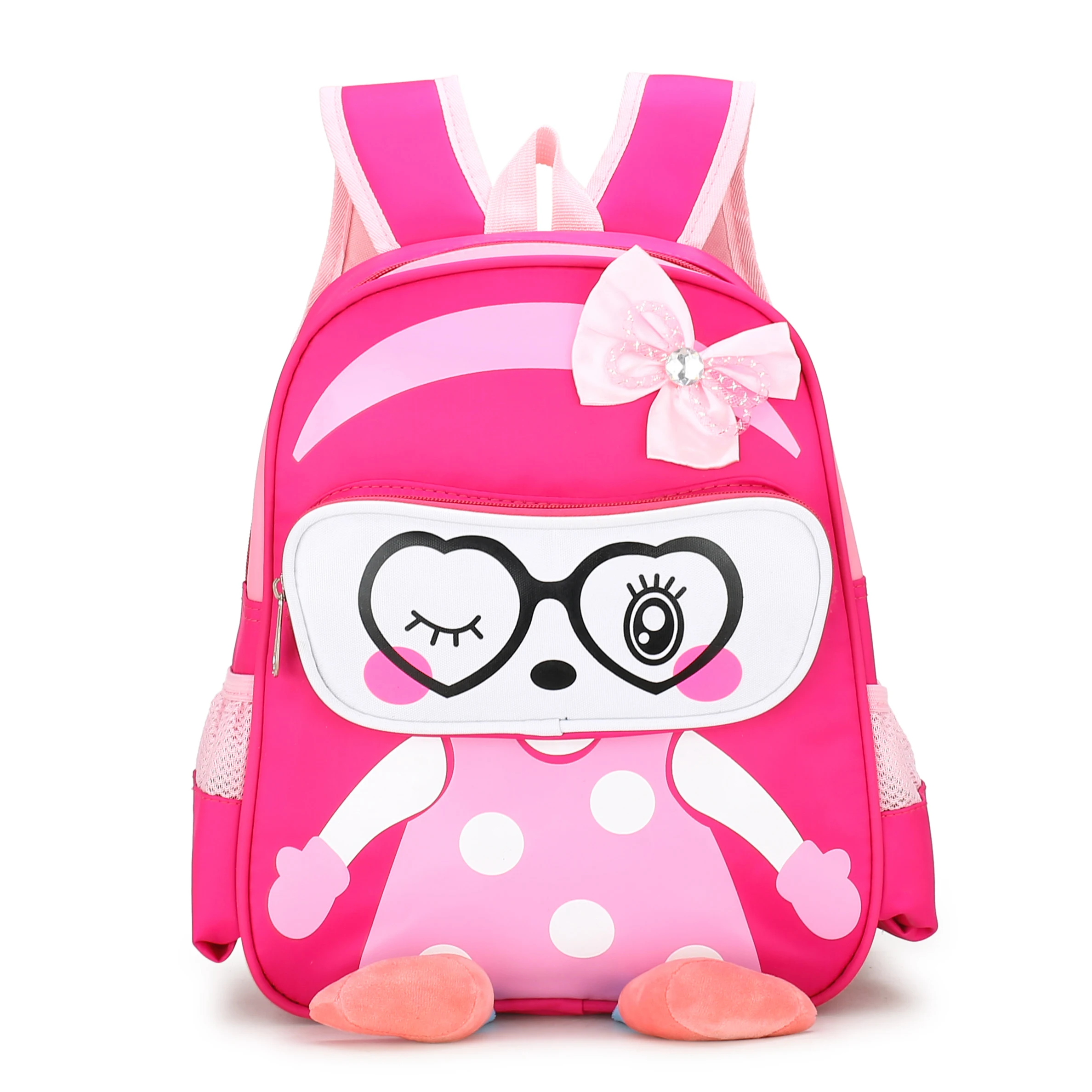 

Custom Logo OEM kindergarten nylon polyester cheap promotion boy girls custom child kids student school bag, Pink/blue/dark blue