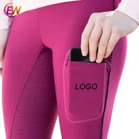 

Ready To Ship Low MOQ EW Horse Full Seat Silicone Breeches Black Color Horse Riding Leggings Equestrian Clothing