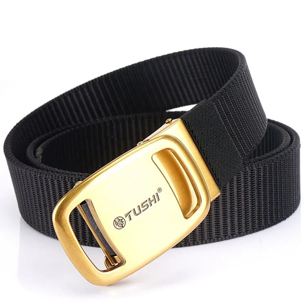 TUSHI Factory Custom Automatic Zinc Alloy Buckle Combat Tactical Belt for Men Outdoor Use 3.4CM Width 120CM Length