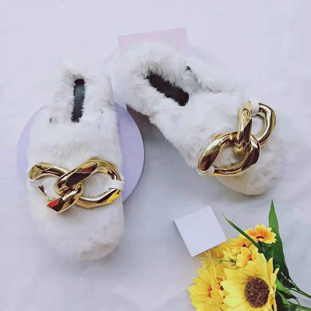 

LE SLIDES New Style White Cream Color Slides Non-slip Fuzzy Fleece Girls Shoe Closed-toe House Home Indoor Fur Women's Slippers