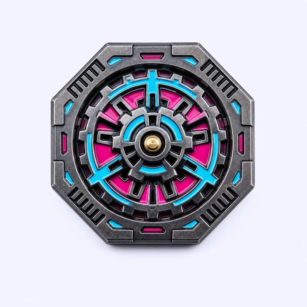 Cyberpunk Reactor Core Spinner Pin