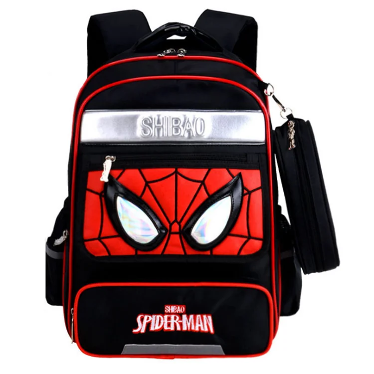 

Boys School Backpack Spider Man Pattern High Quality Waterproof Durable Kids School Bags Fashionable Latest Boys Bookbags, Black, blue, red
