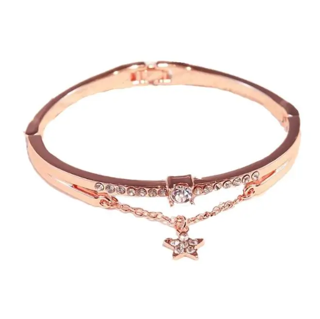 

B09 Hot Luxury Rose Gold Bracelets Bangles Female Heart Forever Love Brand Charm Bracelet for Women Famous Jewelry