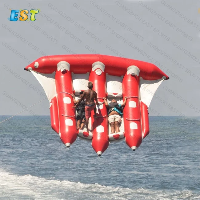 

Flying ski tube inflatable towable water toys fly fish tube boat For Surfing Boating, Blue, red, green, yellow